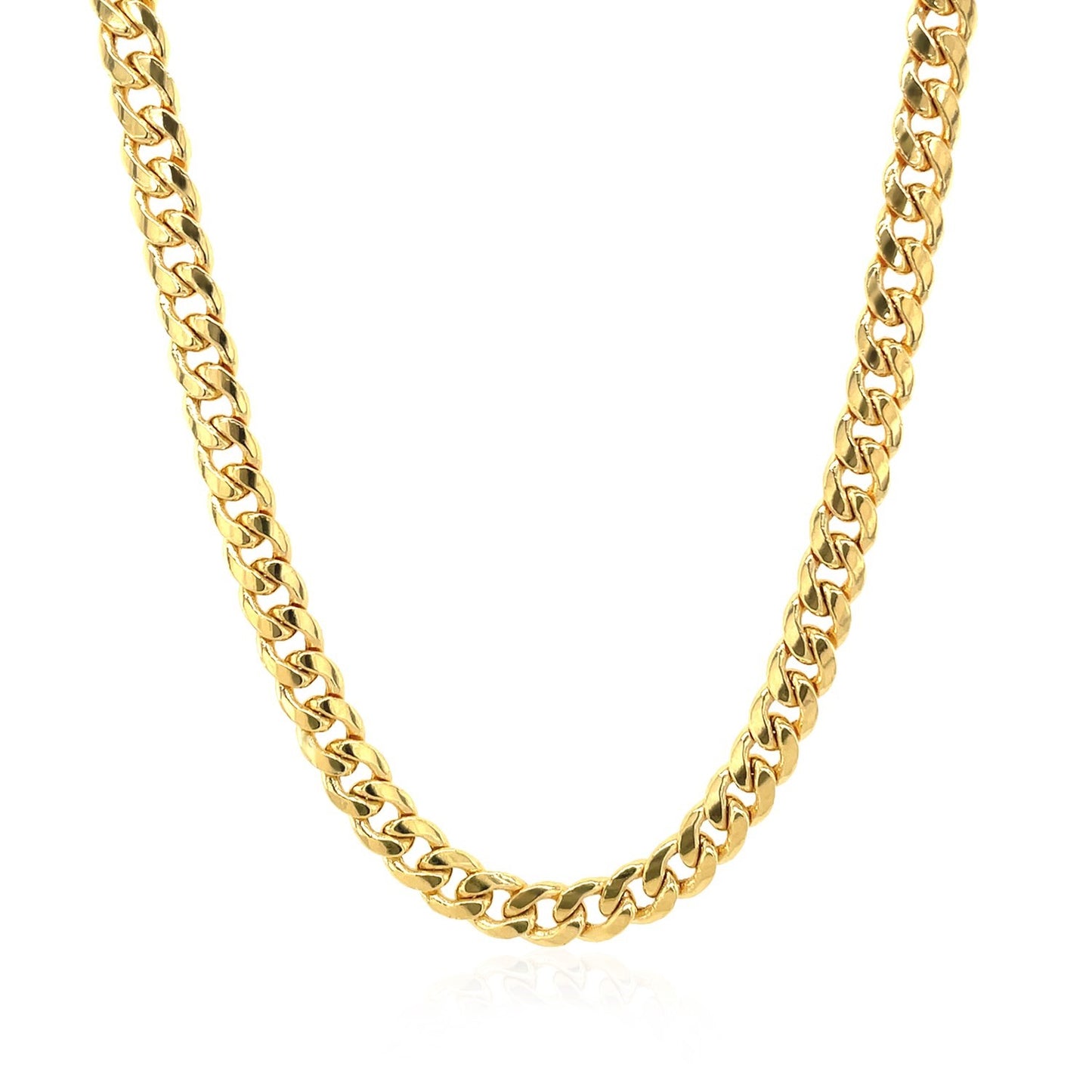 10k Yellow Gold Miami Cuban Semi Solid Chain (4.50 mm)Monde Trend