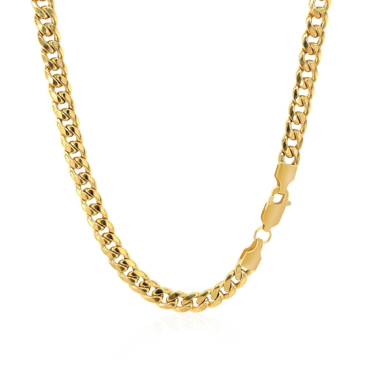 10k Yellow Gold Miami Cuban Semi Solid Chain (4.50 mm)Monde Trend