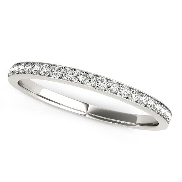 14k White Gold Prong Setting Round Diamond Wedding Band (1/5 cttw) RCJ