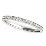 14k White Gold Prong Setting Round Diamond Wedding Band (1/5 cttw) RCJ