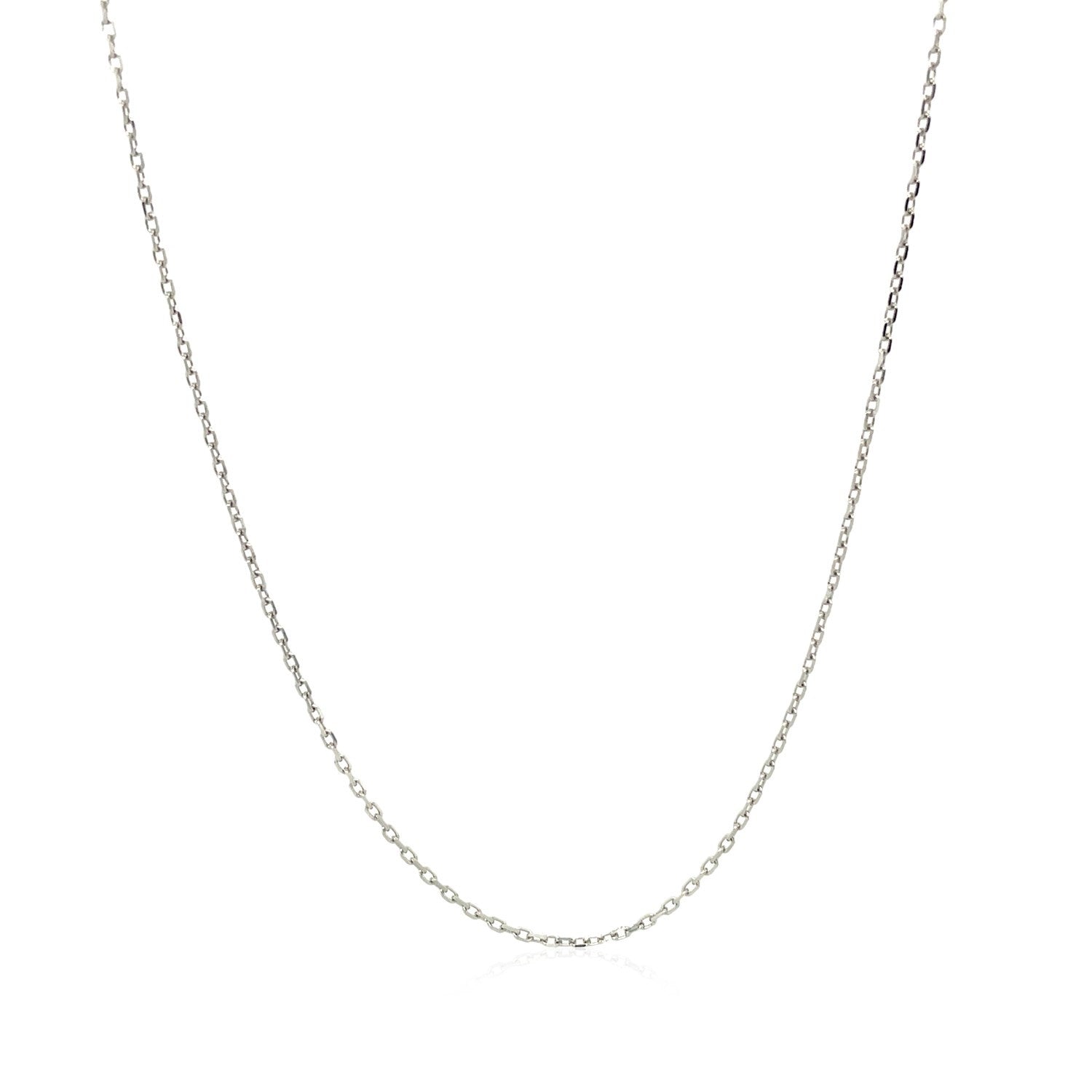 18k White Gold Diamond Cut Cable Link Chain (0.75 mm) RCJ