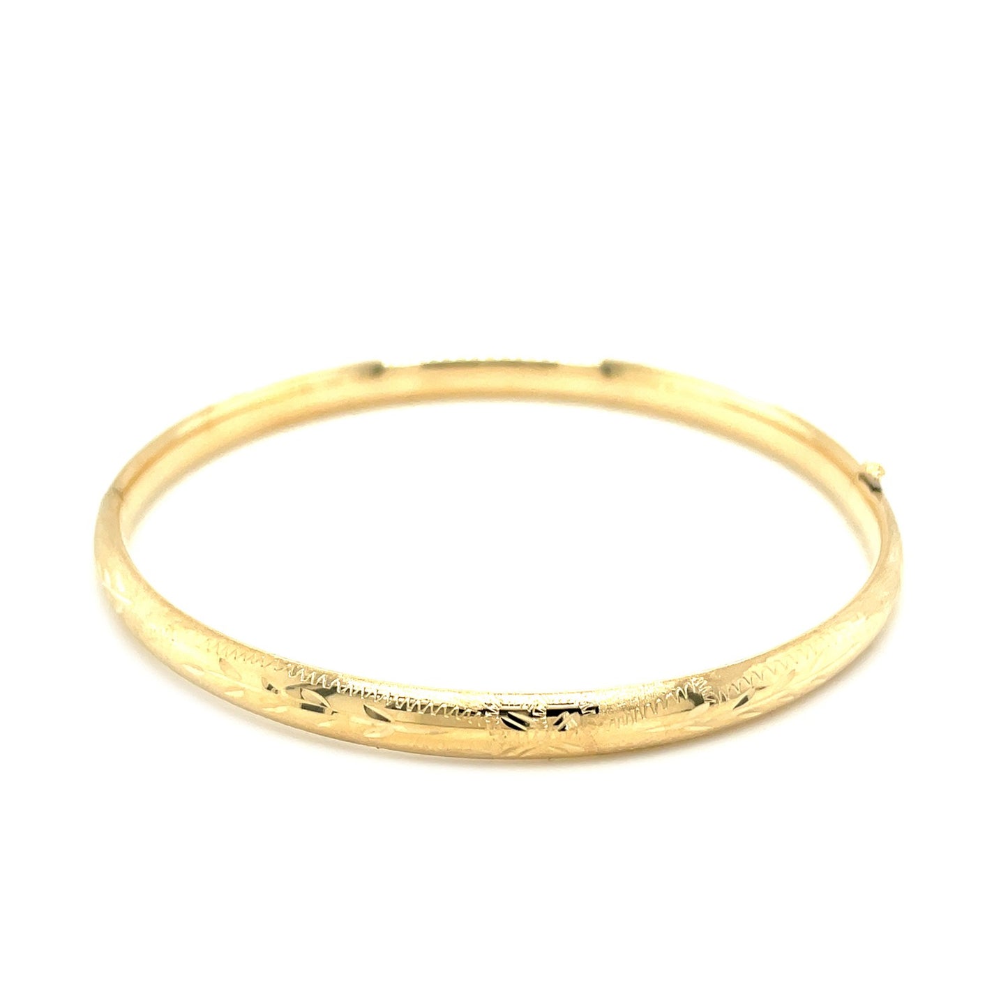 10k Yellow Gold Botanical Pattern Florentine Bangle (5.00 mm)Monde Trend