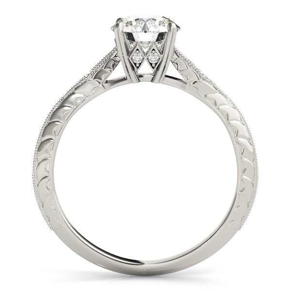 14k White Gold Diamond Engagement Ring with Side Clusters (1 1/8 cttw)Monde Trend