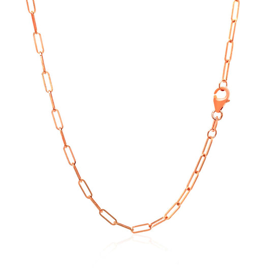 14K Rose Gold Delicate Paperclip Chain (2.10 mm)Monde Trend