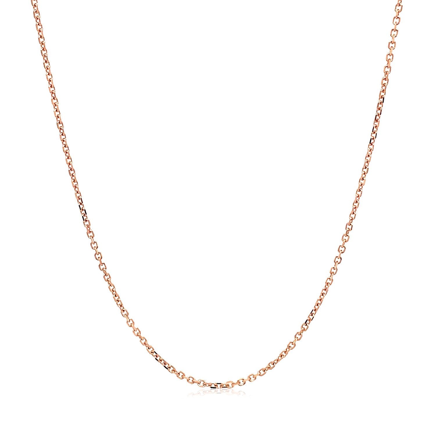 18k Rose Gold Diamond Cut Cable Link Chain (1.10 mm) RCJ