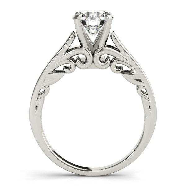 14k White Gold Antique Style Solitaire Round Diamond Engagement Ring (1 cttw)Monde Trend