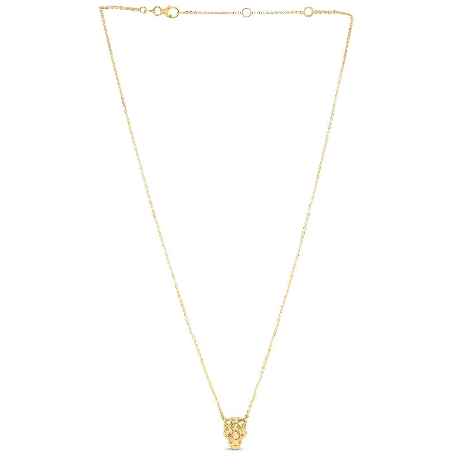 14k Yellow Gold Panther Head Necklace RCJ