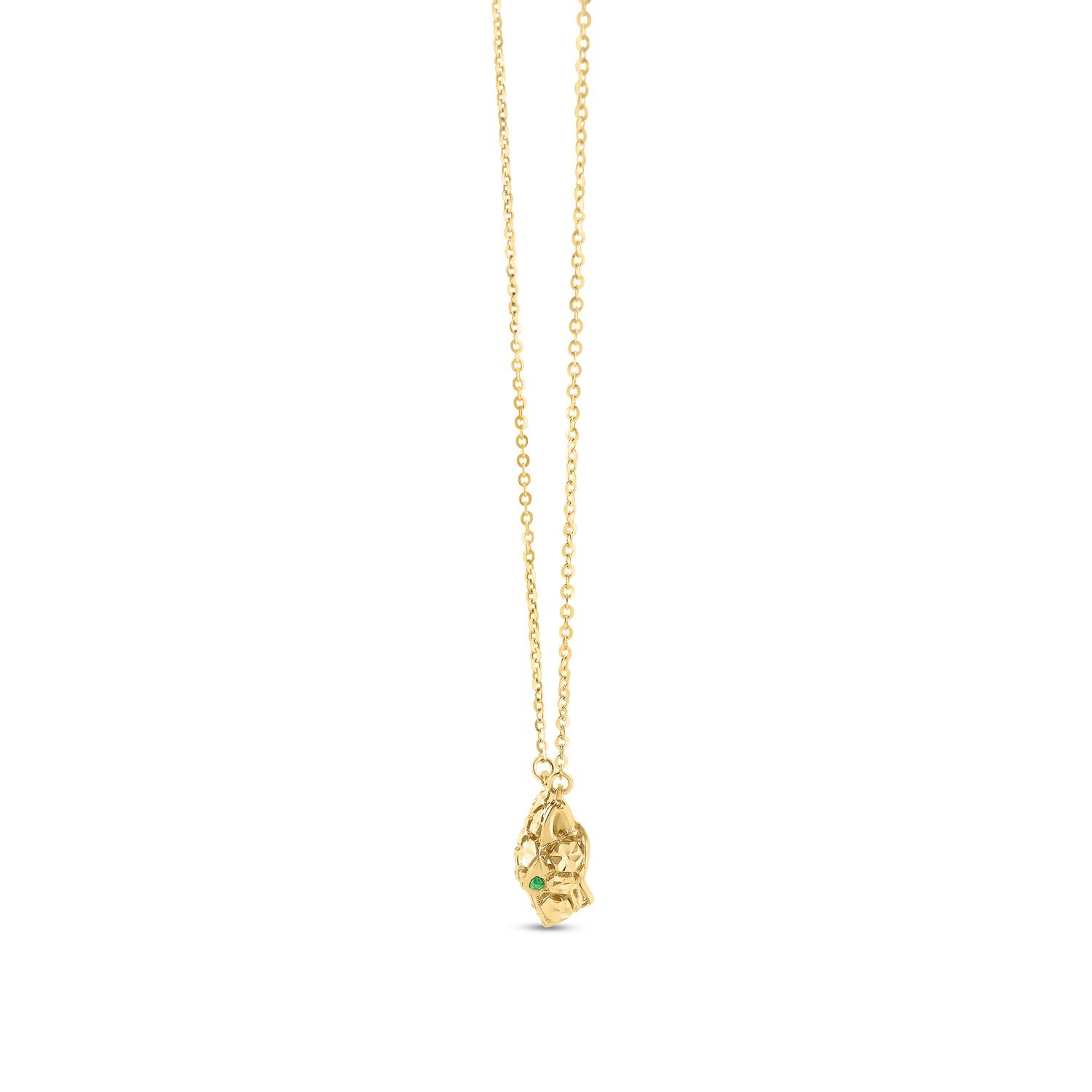 14k Yellow Gold Panther Head Necklace RCJ