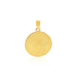 14k Two Tone Gold Round Textured Religious Medal PendantMonde Trend