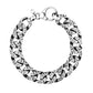 Sterling Silver Gunmetal Finish Cuban Link Bracelet with Dots (13.50 mm) RCJ