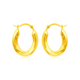 14k Yellow Gold Polished Oval Hoop Earrings RCJ