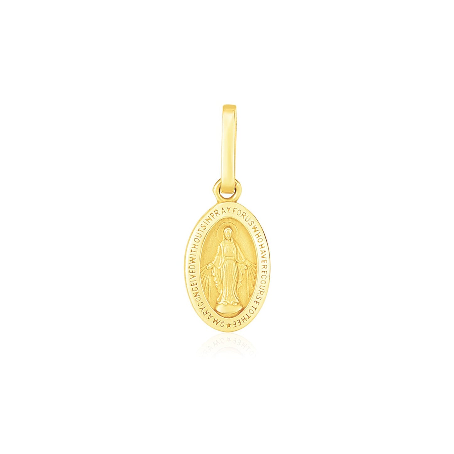 14k Yellow Gold Oval Religious Medal Pendant RCJ