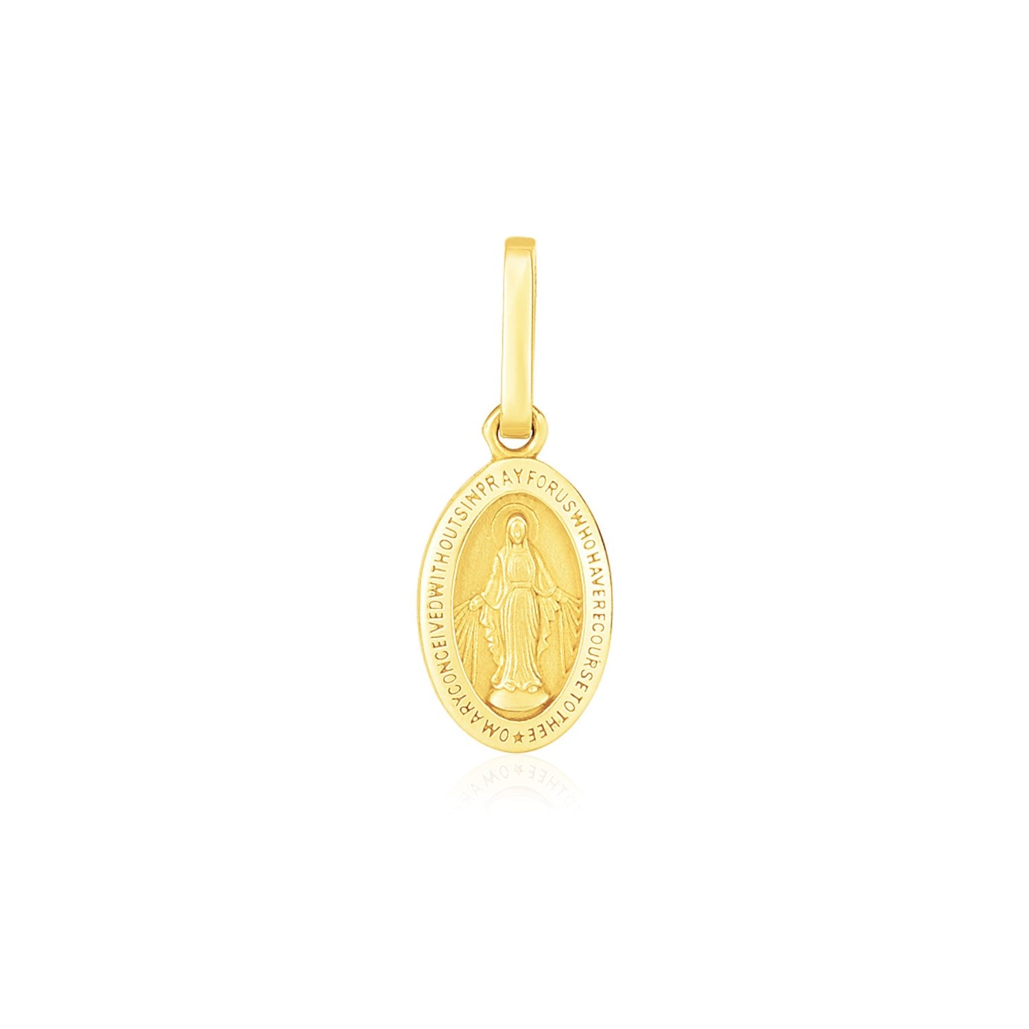 14k Yellow Gold Oval Religious Medal Pendant RCJ