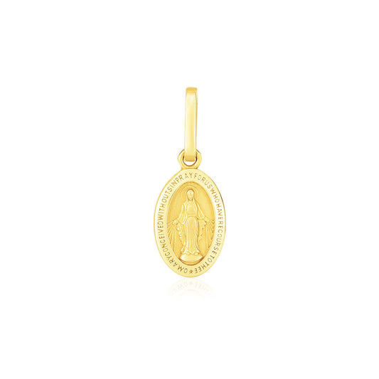 14k Yellow Gold Oval Religious Medal Pendant RCJ