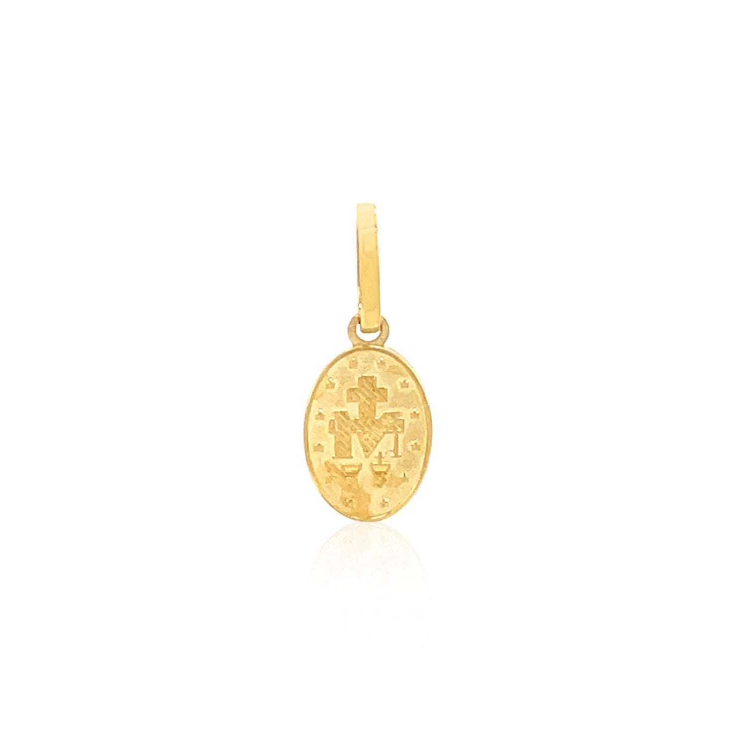 14k Yellow Gold Oval Religious Medal Pendant RCJ