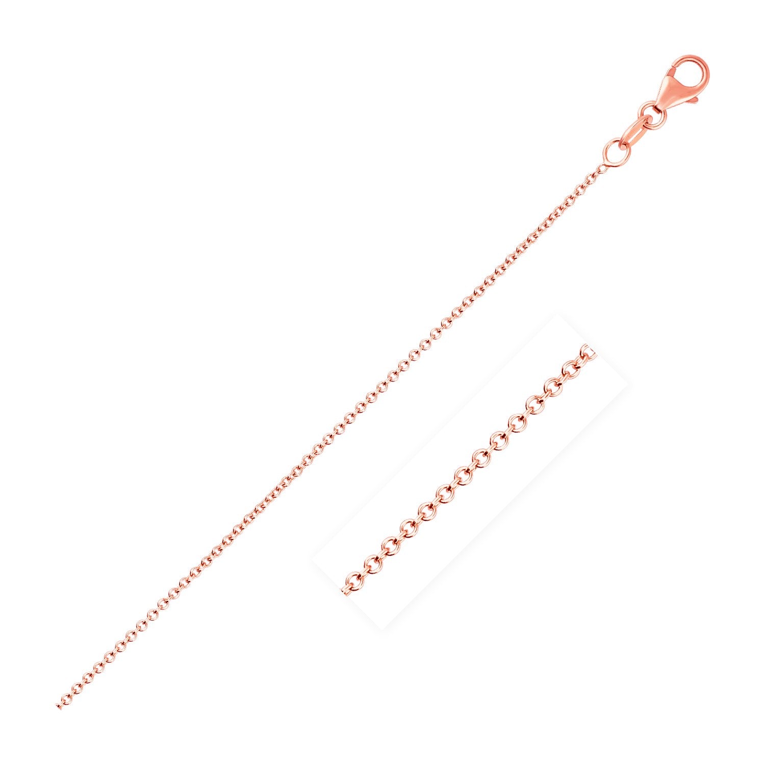 14k Pink Gold Round Cable Link Chain (1.10 mm)Monde Trend