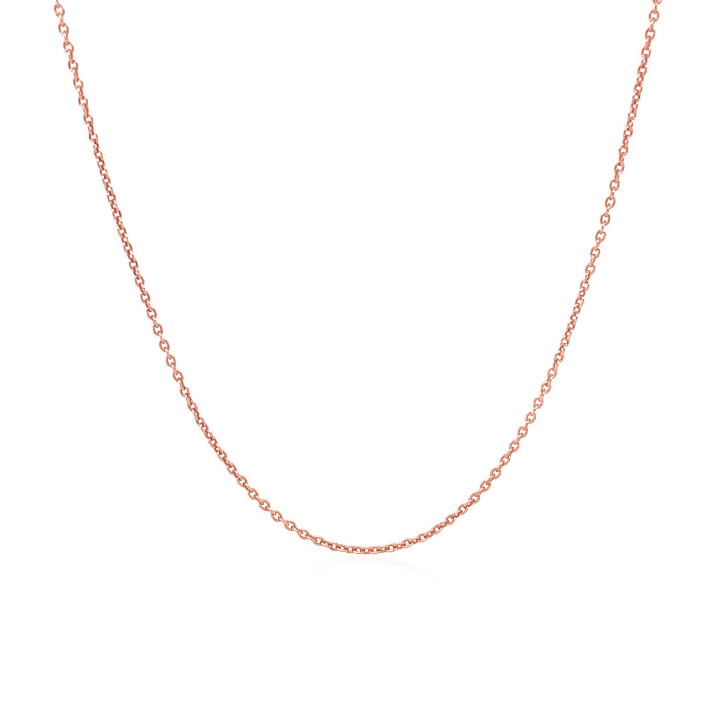 14k Pink Gold Round Cable Link Chain (1.10 mm)Monde Trend