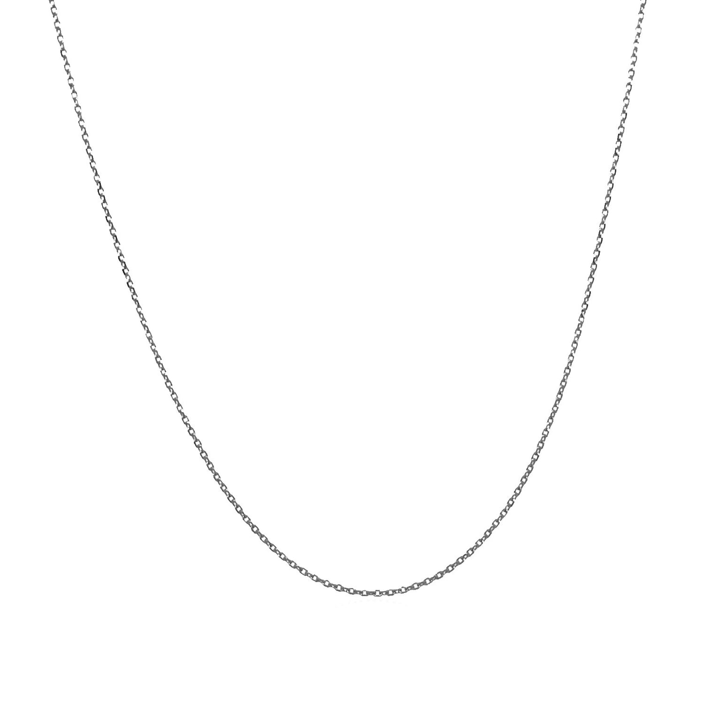 14k White Gold Diamond Cut Cable Link Chain (0.68 mm)Monde Trend