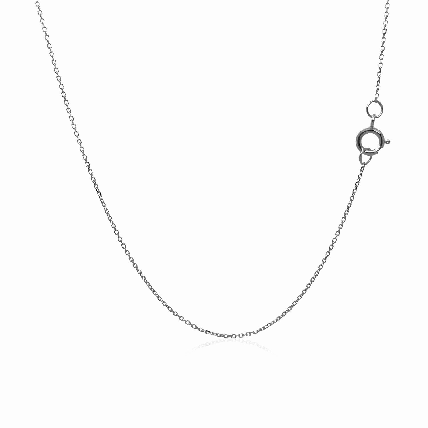 14k White Gold Diamond Cut Cable Link Chain (0.68 mm)Monde Trend