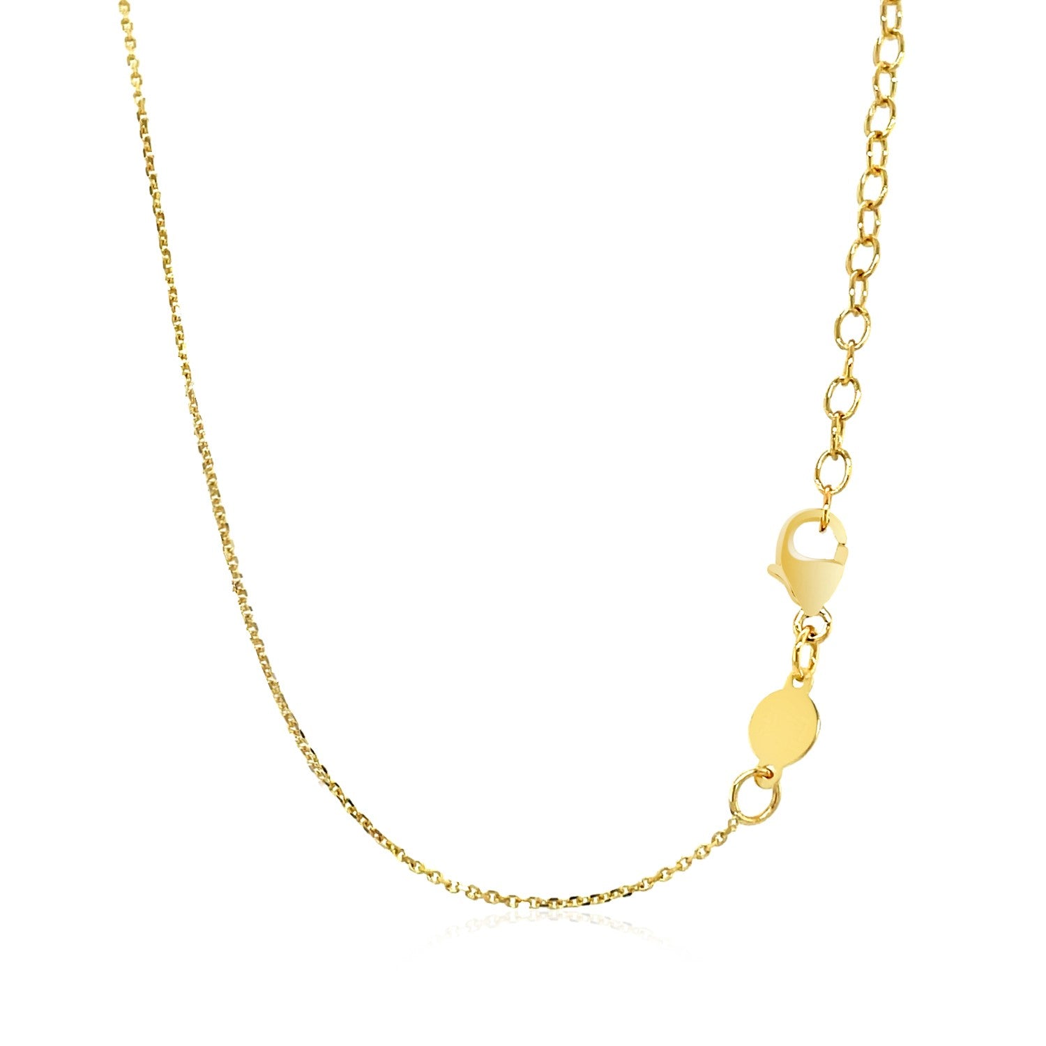 14k Yellow Gold Necklace with Polished Curved Bar Pendant RCJ