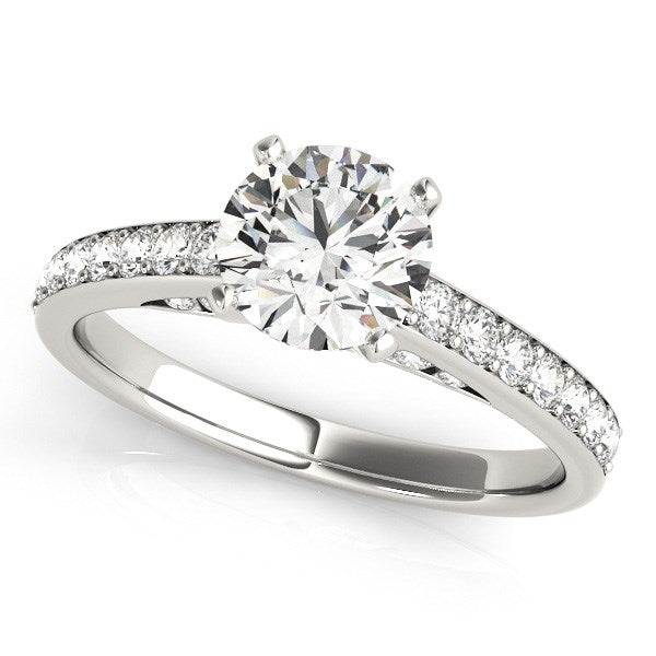 14k White Gold Single Row Prong Set Diamond Engagement Ring (1 3/8 cttw) RCJ