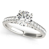 14k White Gold Single Row Prong Set Diamond Engagement Ring (1 3/8 cttw) RCJ