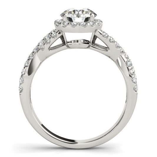 14k White Gold Entwined Split Shank Diamond Engagement Ring (1 1/2 cttw)Monde Trend