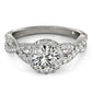 14k White Gold Entwined Split Shank Diamond Engagement Ring (1 1/2 cttw)Monde Trend