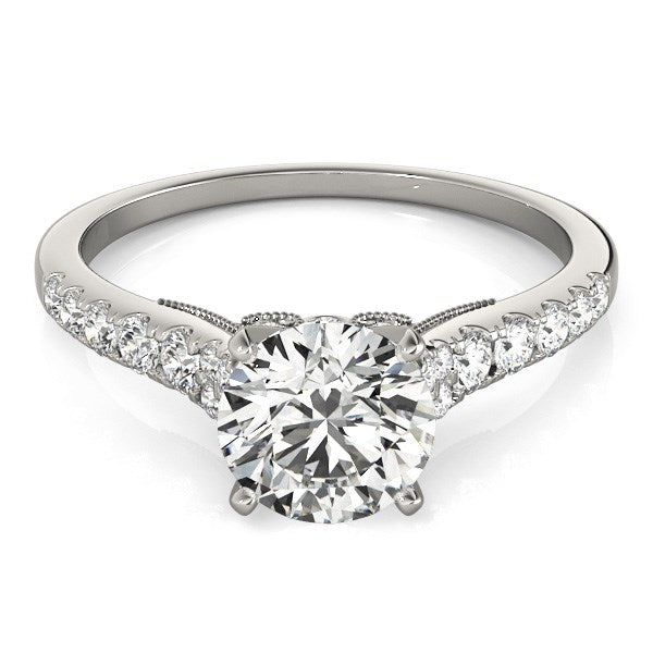 14k White Gold Diamond Engagement Ring With Single Row Band (1 3/4 cttw)Monde Trend