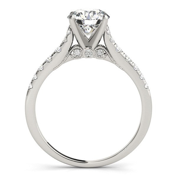 14k White Gold Diamond Engagement Ring With Single Row Band (1 3/4 cttw)Monde Trend