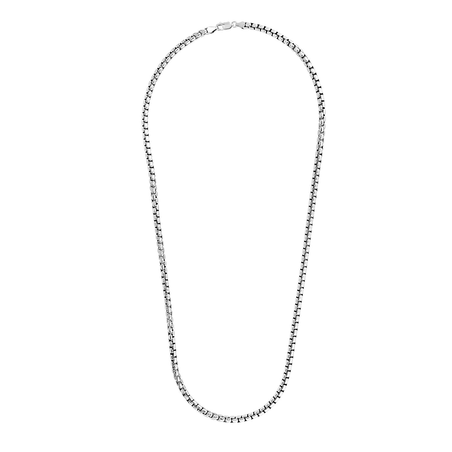 Sterling Silver Rhodium Plated Round Box Chain (5.20 mm) RCJ