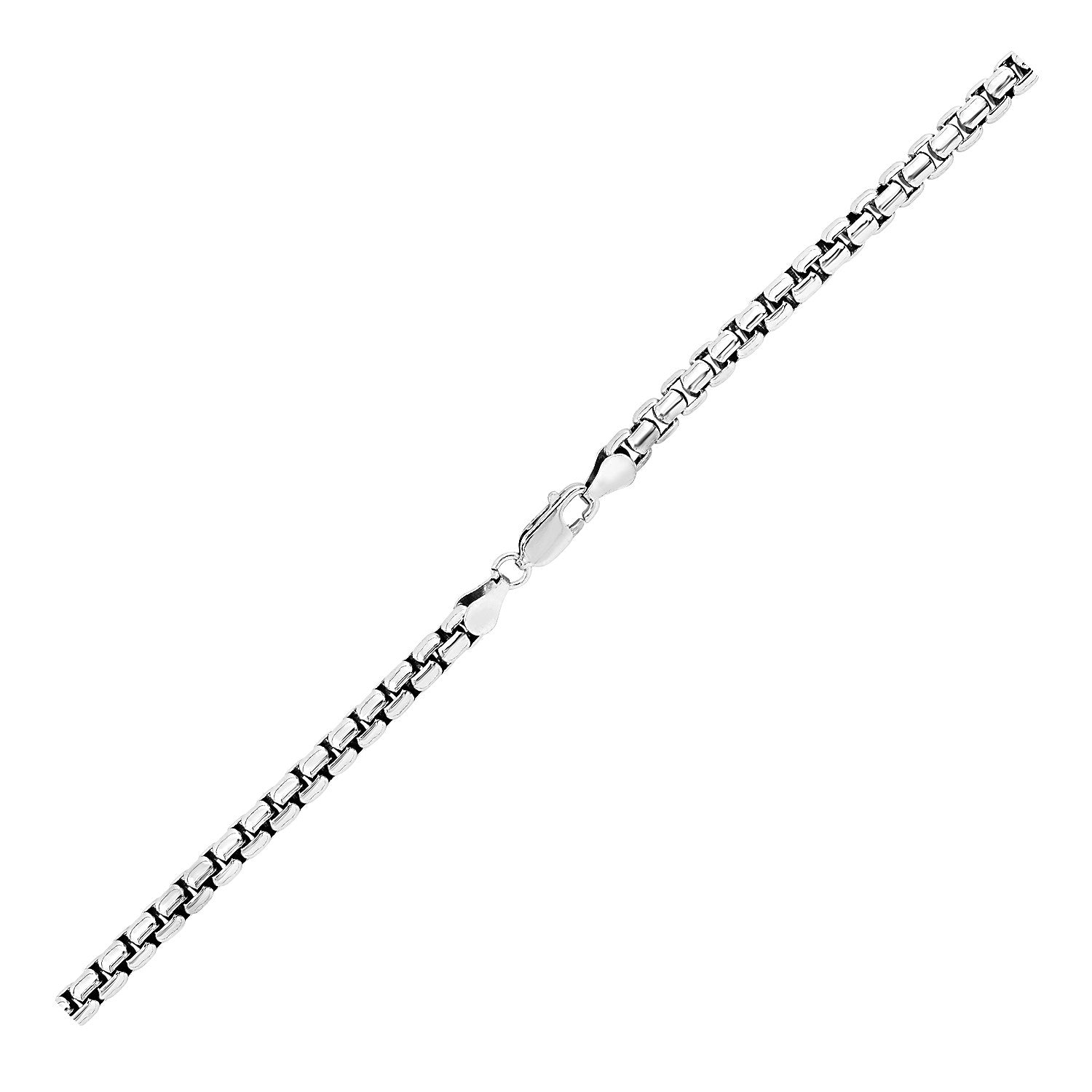 Sterling Silver Rhodium Plated Round Box Chain (5.20 mm) RCJ