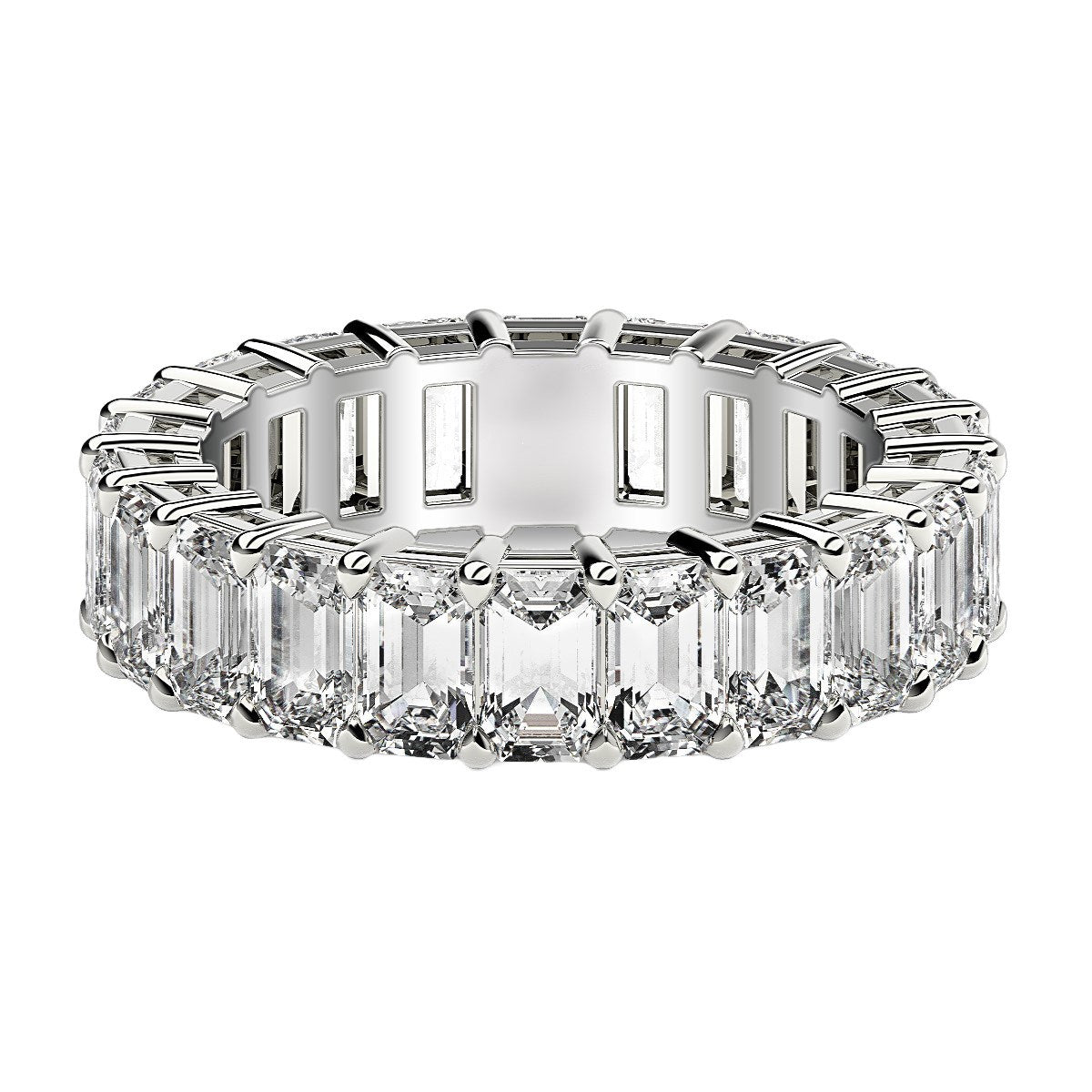 Emerald Cut Lab Grown Diamond Eternity Ring in 14k White Gold (6 cttw FG/VS2) RCJ