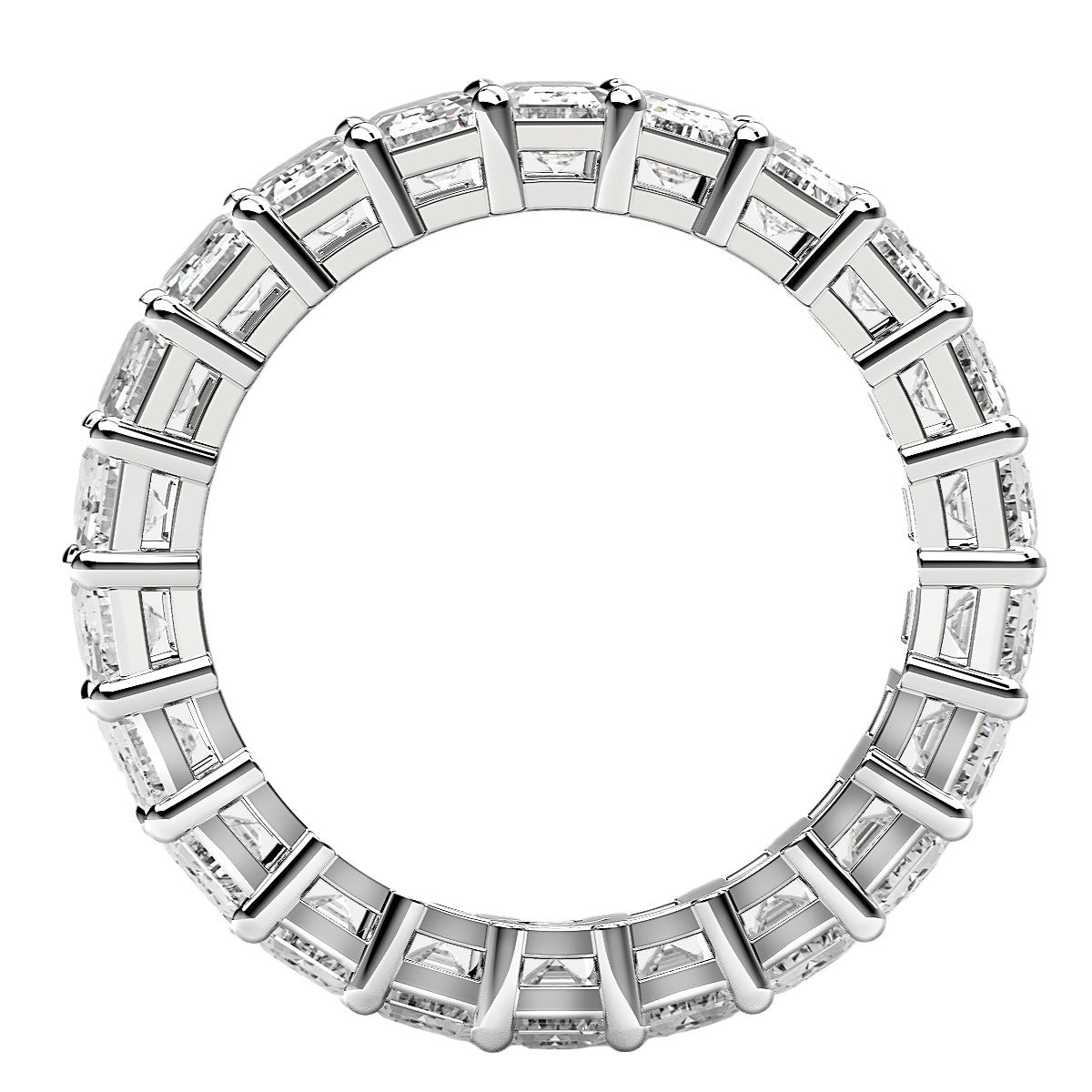 Emerald Cut Lab Grown Diamond Eternity Ring in 14k White Gold (6 cttw FG/VS2) RCJ