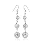 Sterling Silver Layered Textured Ball Dangling Earrings RCJ