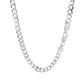 Rhodium Plated Sterling Silver Curb Style Chain (5.50 mm) RCJ