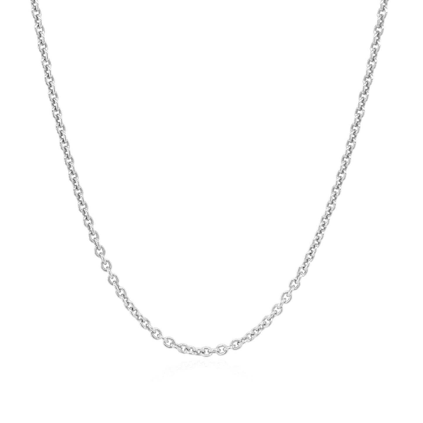 Sterling Silver Rhodium Plated Round Cable Chain (1.80 mm) RCJ