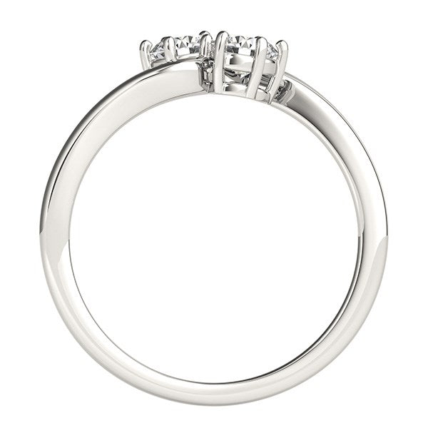 Solitaire Two Stone Diamond Ring in 14k White Gold (1/2 cttw) RCJ