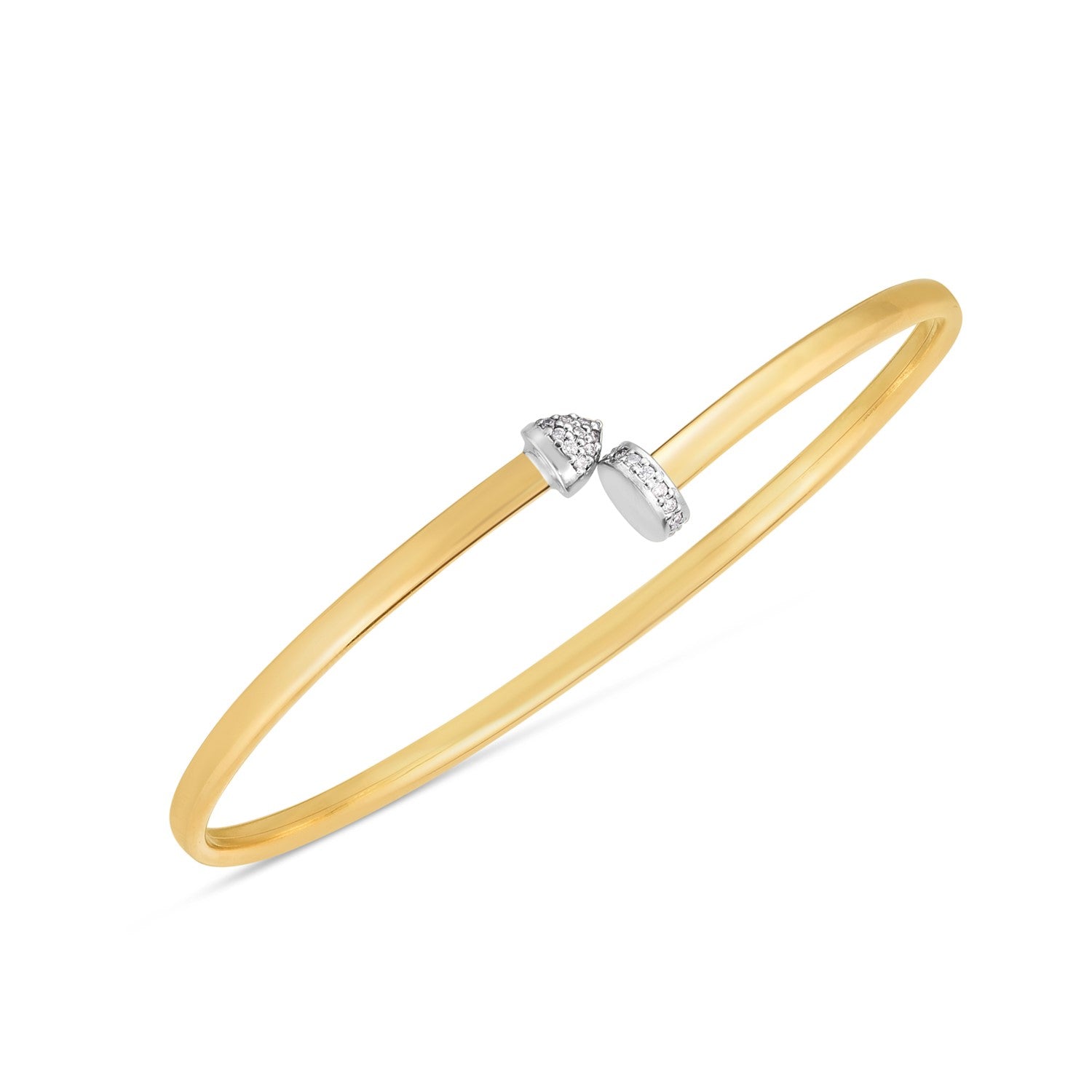 14k Two Tone Gold Diamond Hardware Bangle (3.00 mm)Monde Trend