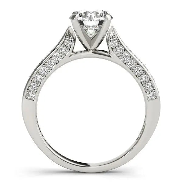 14k White Gold Round Cathedral Diamond Engagement Ring (1 1/2 cttw) RCJ