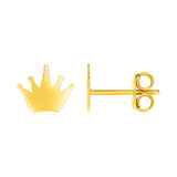 14k Yellow Gold Post Earrings with Crowns RCJ