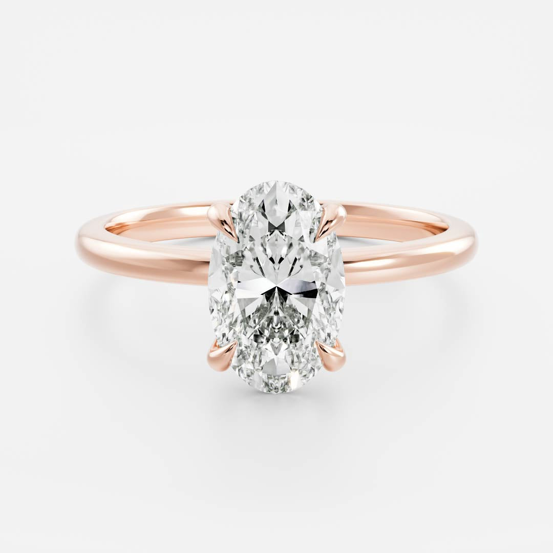 The Seraphine Ring - East-West Oval Solitaire