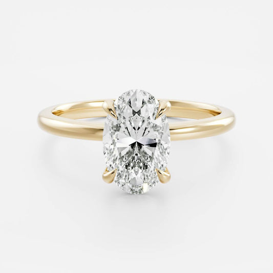 The Seraphine Ring - East-West Oval Solitaire