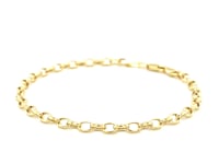 14k Yellow Gold Oval Rolo Bracelet  (3.20 mm)