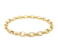 14k Yellow Gold Oval Rolo Bracelet  (4.60 mm)