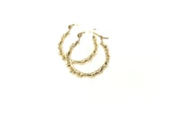 10k Yellow Gold Branch Motif Hoop Earrings