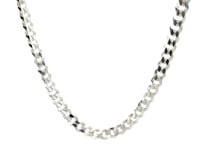 Rhodium Plated Sterling Silver Curb Style Chain (4.70 mm)