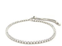 Adjustable Tennis Style Bracelet with Cubic Zirconia in Sterling Silver (4.00 mm)