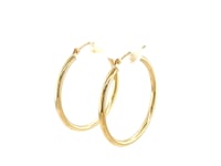 10k Yellow Gold Polished Hoop Earrings (2x30mm)