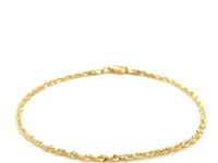 10k Yellow Gold Solid Diamond Cut Rope Bracelet (1.80 mm)